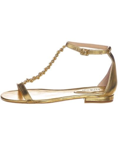 Ralph Lauren Elise Flache Sandalen - Stilvoll und Bequem - Mettallic