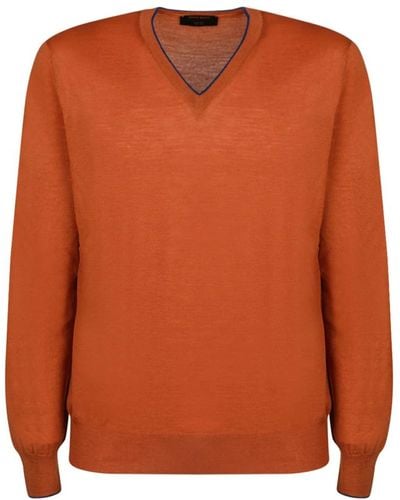 Gran Sasso Knitwear > v-neck knitwear - Orange