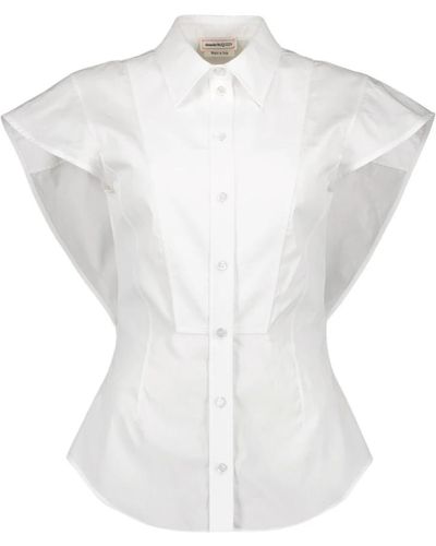 Alexander McQueen Shirt mit ausschnitten - Weiß