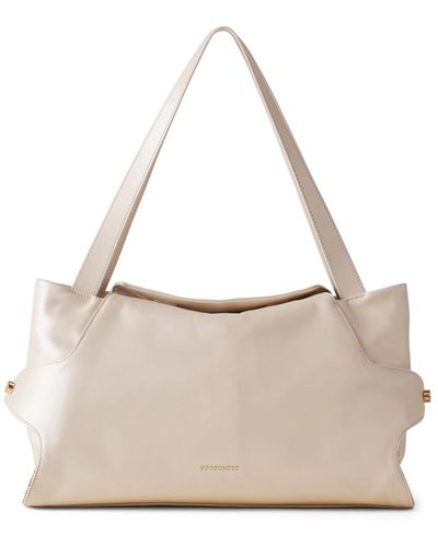 Borbonese Medium shopper shoulder bag - Natur