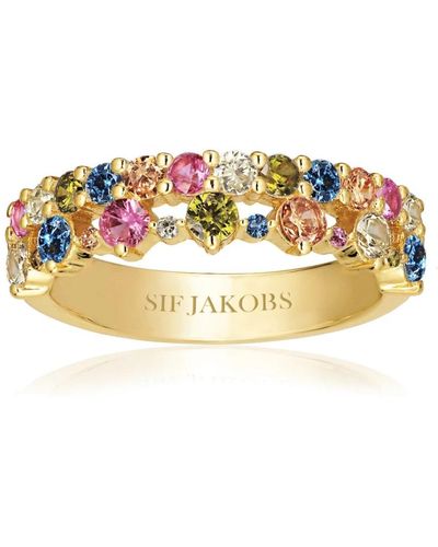 Sif Jakobs Jewellery Multicolor zirkonia vergoldeter ring - Mettallic