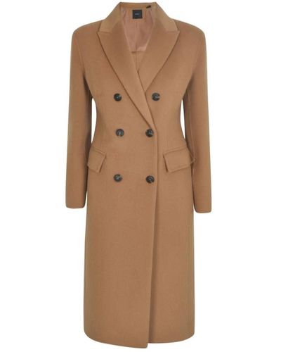 Pinko Double-Breasted Coats - Brown