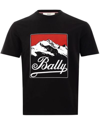 Bally Schwarzes bedrucktes t-shirt