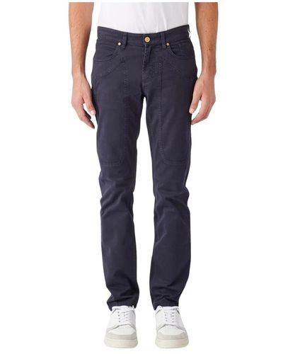 Jeckerson Pantaloni slim fit con 5 tasche - Blu