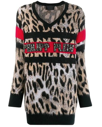 Philipp Plein V-Neck Knitwear - Black