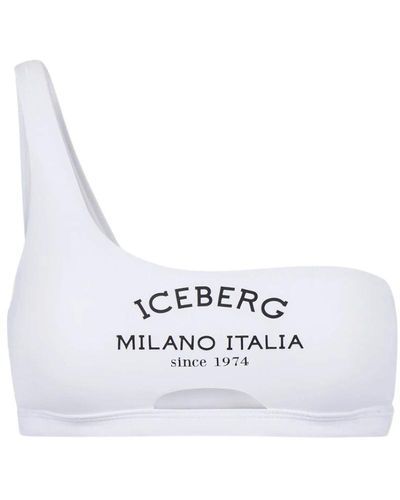 Iceberg Top da bagno con logo a spalla - Bianco