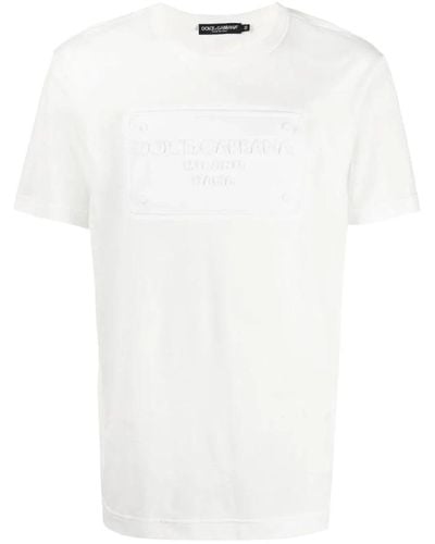 Dolce & Gabbana Geprägtes plaque t-shirt - Weiß