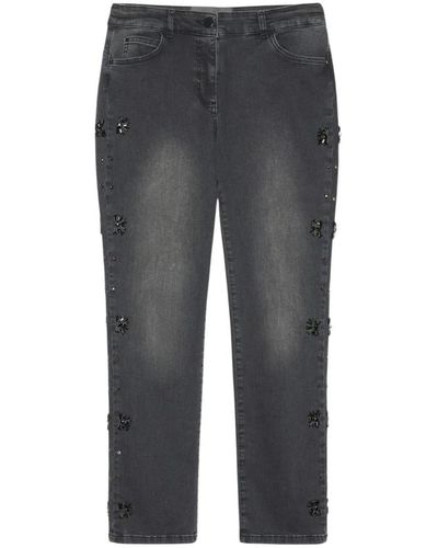 Elena Miro Handbestickte jeans - Grau