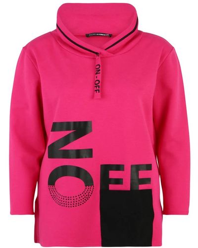 Doris Streich Cleanes sweatshirt mit grafik-print und nylon-tasche - Pink