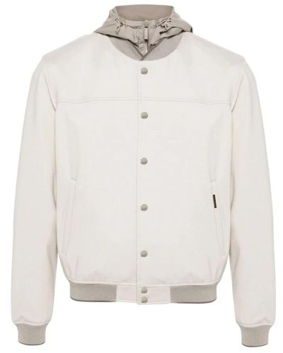 Moorer Ivory `darren` bomber jacket - Weiß