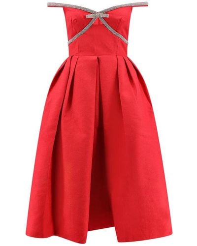 Self-Portrait Midi Dresses - Red