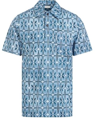 Dries Van Noten Short Sleeve Shirts - Blue