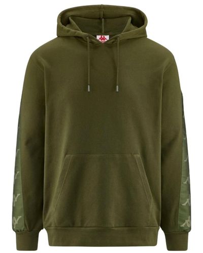 Kappa Solid sweatshirt mit versteckter kapuze - Grün