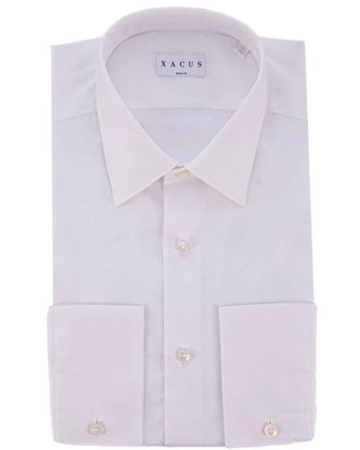 Xacus Camicia classica bianca - Viola