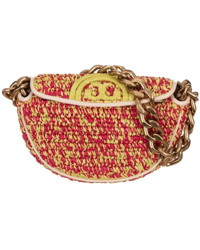 Tory Burch Mini fleming soft crochet - Rosso