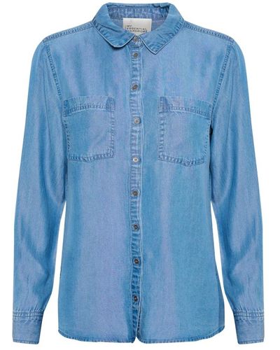 My Essential Wardrobe 15 la camisa de denim - azul claro vintage