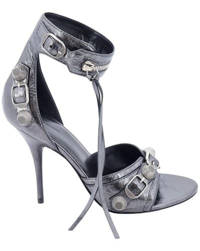 Balenciaga Silberne stiletto sandalen - Blau