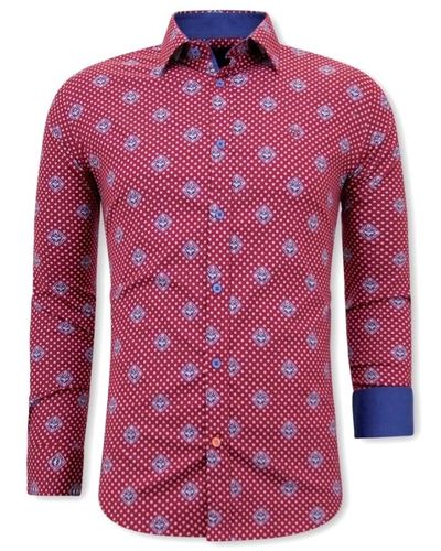 Gentile Bellini Italienische hemden online slim fit - 3087 - Rot
