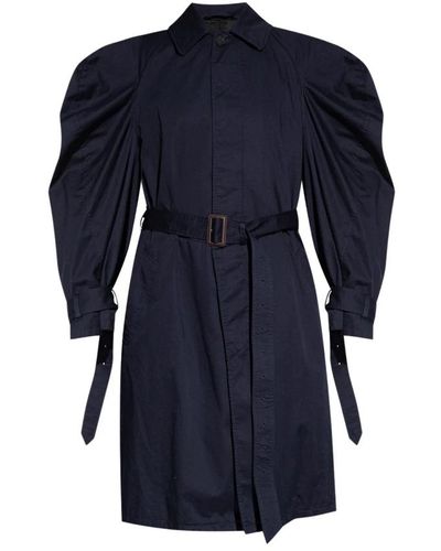 Balenciaga Abrigo con cinturón - Azul
