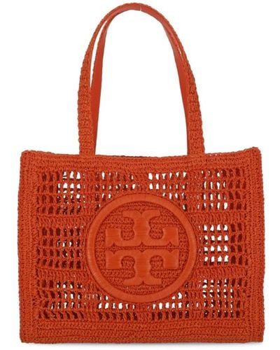 Tory Burch Straw shopping bag - Rosso