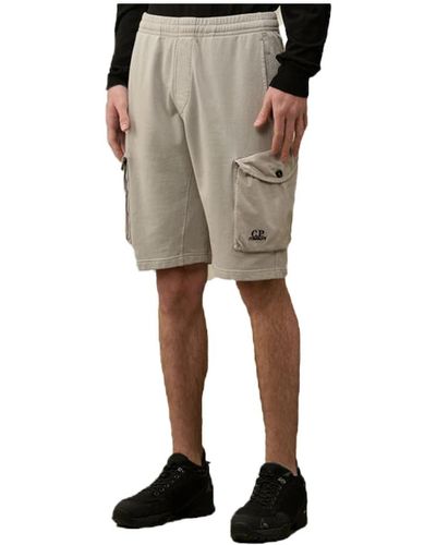 C.P. Company Cargo baumwolle fleece bermuda shorts - Natur