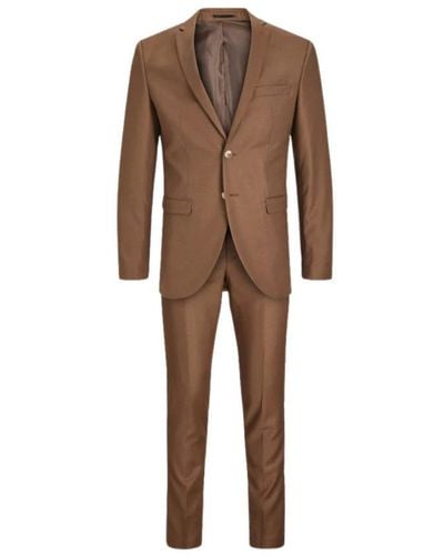 Jack & Jones Single Breasted Suits - Brown