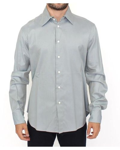 Ermanno Scervino Gray cotton long sleeve casual shirt top - Grigio