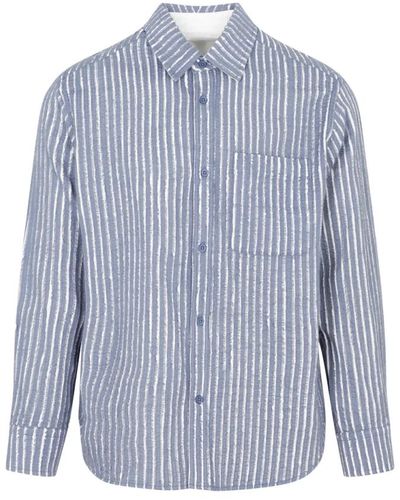 Craig Green Hand-frayed stripe shirt - Blu