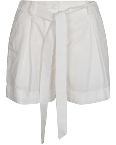 Pinko Shorts blancos brillante con acabado texturizado - Gris