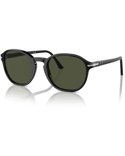 Persol Schwarz/grau grün sonnenbrille,gestreifte braune sonnenbrille