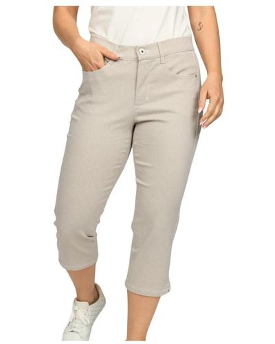 2-Biz Cropped Trousers - Natural