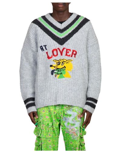 ERL Varsity sweater für stilvolle männer - Grün