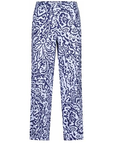 RAFFAELLO ROSSI Wide trousers - Azul