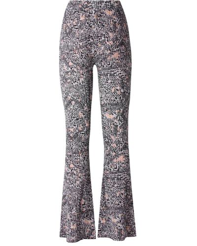 Lala Berlin Pantalones de lana con estampado floral - Gris