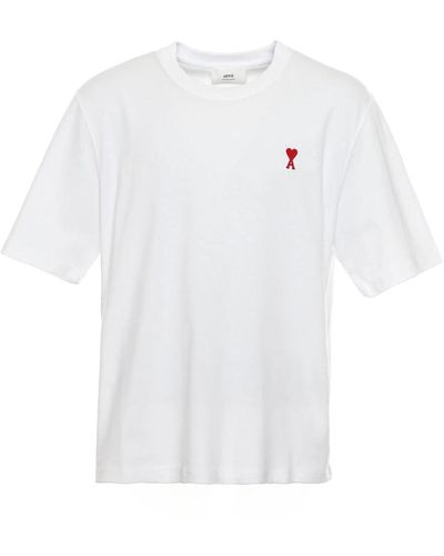 Ami Paris Rotes herz t-shirt - Weiß