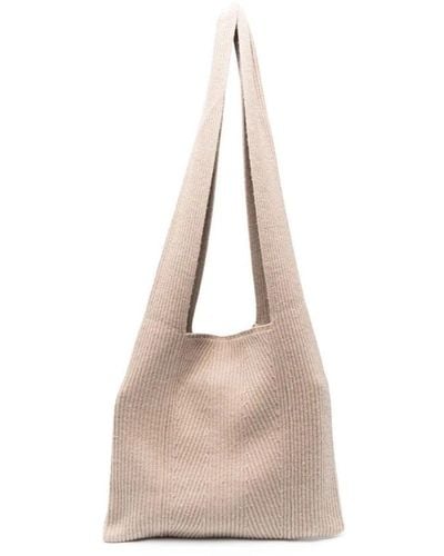 JOSEPH Ribbed-knit Tote Bag - Natural
