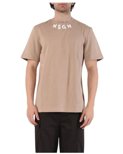MSGM T-Shirts - Natural