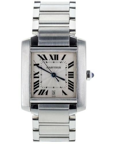 Cartier Pre-obned french tank watch steel - Grigio