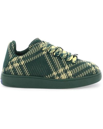 Burberry Sneakers mit check-muster und stacheldraht-schnürsenkeln - Grün