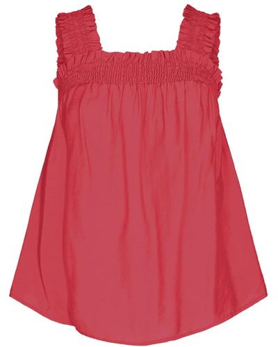 co'couture Smock strap top bluse - Rot