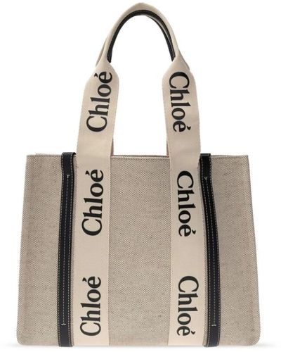 Chloé Medium woody tote bag - Mettallic