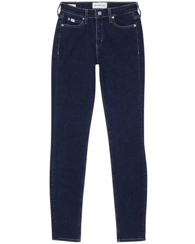 Calvin Klein Jeans mid rise skinny - Blu