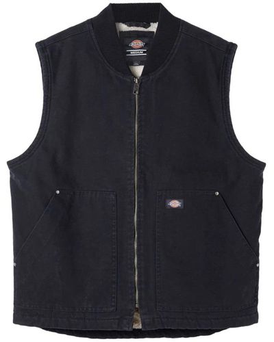 Dickies Gilet Duck Canvas Uomo Stone Washed S - Blue