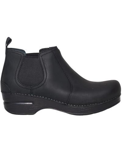 Dansko Stilvolle ankle boots aus schwarzem leder - Blau