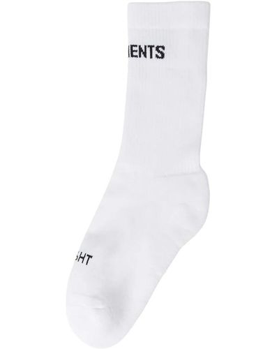 Vetements Baumwoll-Logo-Stricksocken - Weiß