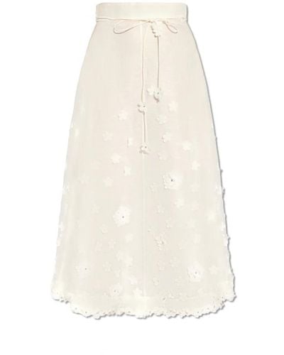 Zimmermann Falda con motivo floral - Blanco