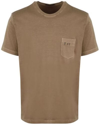 Fay T-Shirts - Brown