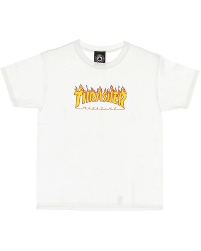 Thrasher Flame tee kinder t-shirt - Weiß