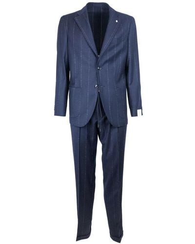 Lubiam Single Breasted Suits - Blue
