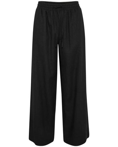 My Essential Wardrobe Pantaloni neri ampia gamba rilassata - Nero